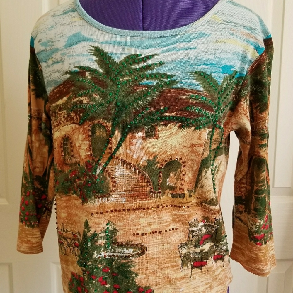 Palm tree print top